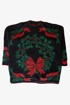 Vintage Metallic Wreath Ugly Christmas Sweater (1990s)