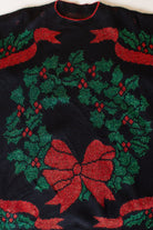 Vintage Metallic Wreath Ugly Christmas Sweater (1990s)