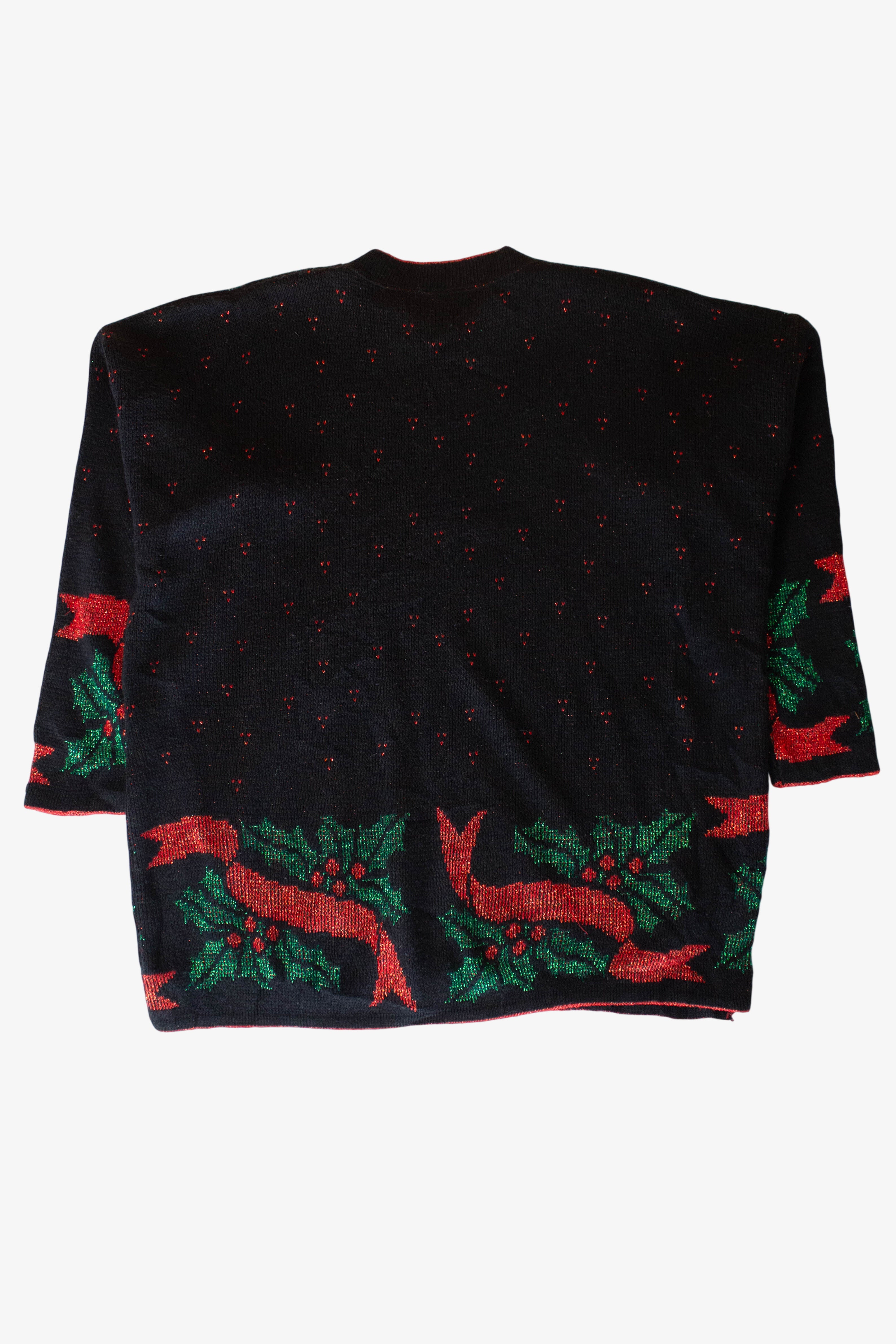 Vintage Metallic Wreath Ugly Christmas Sweater (1990s)