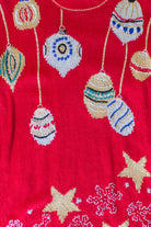 Vintage Red Ornaments Christmas Sweater Dress (1990s)