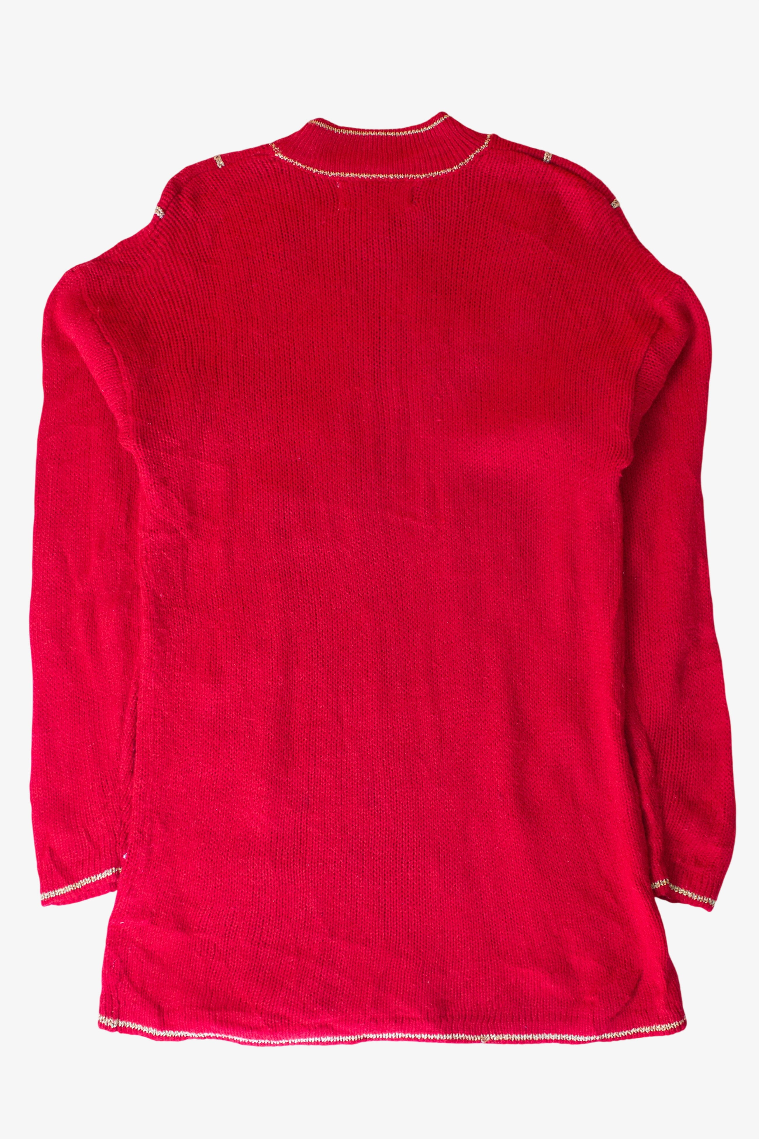 Vintage Red Ornaments Christmas Sweater Dress (1990s)