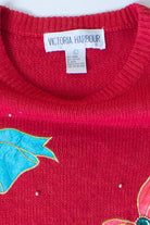Vintage Red Ornaments Ugly Christmas Sweater (1990s)