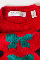 Vintage Red Bows & Terriers Christmas Sweater (1990s)