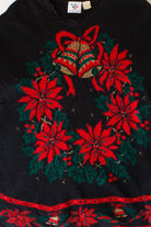 Vintage Black Wreath Ugly Christmas Sweater (1990s)
