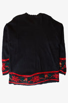 Vintage Black Wreath Ugly Christmas Sweater (1990s)
