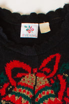 Vintage Black Wreath Ugly Christmas Sweater (1990s)