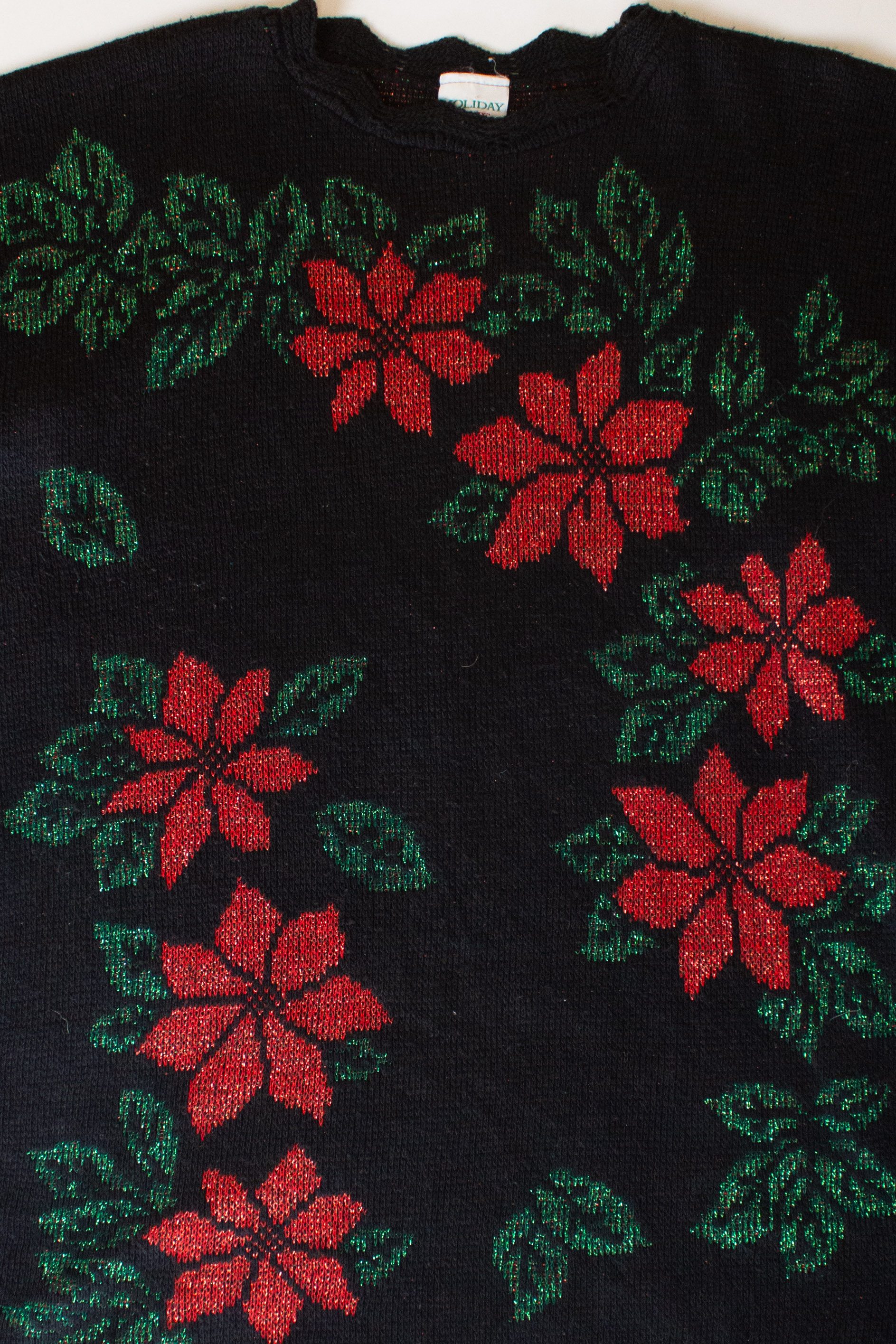 Vintage Metallic Flowers Ugly Christmas Sweater (1990s)