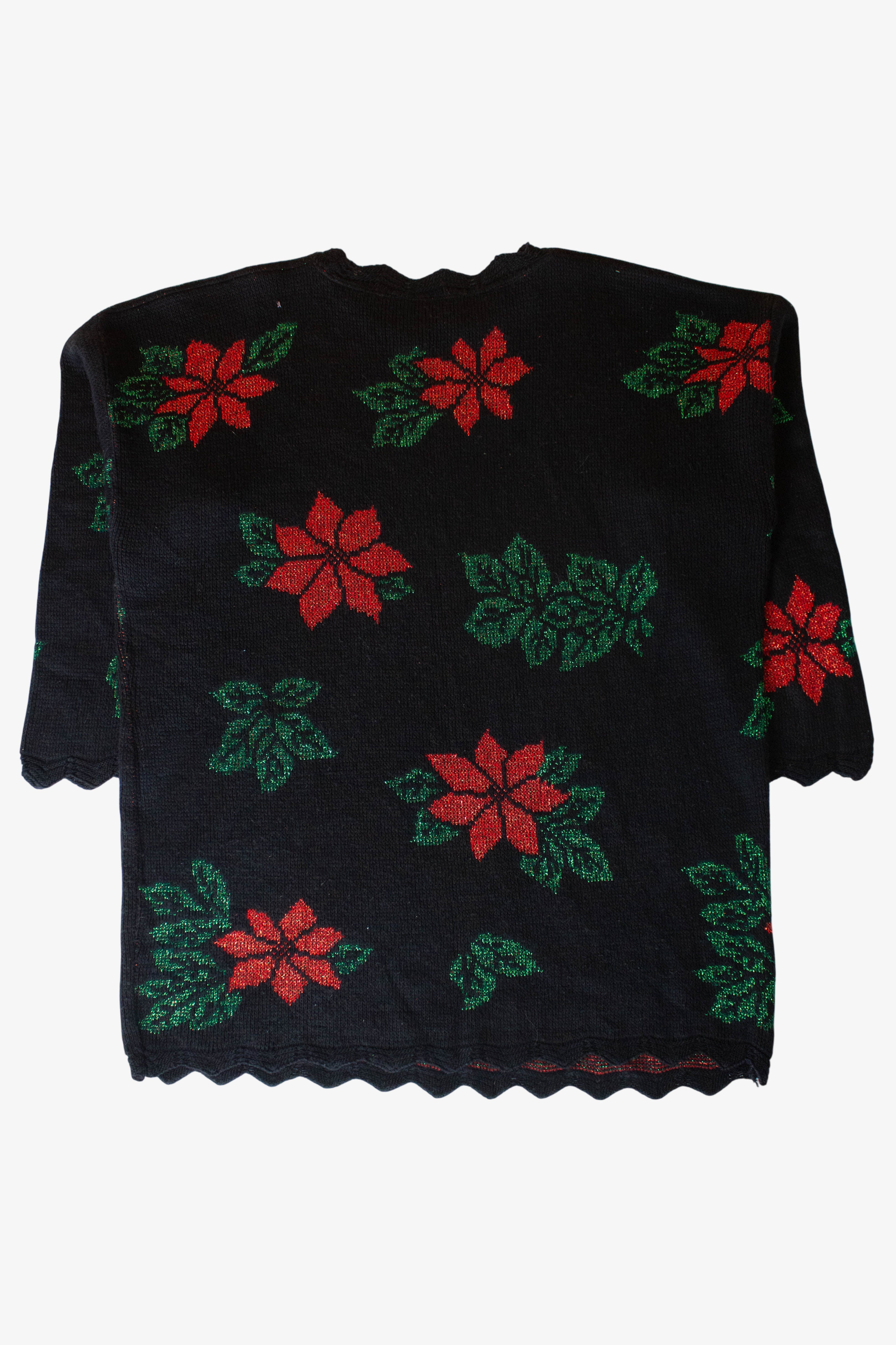 Vintage Metallic Flowers Ugly Christmas Sweater (1990s)
