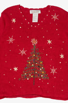 Vintage Red Tiara International Trees Ugly Christmas Pullover (2000s)