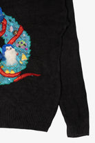 Vintage Black Work in Progress Elves In Wreath Ugly Christmas Pullover (2000s)