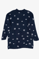 Vintage Navy Blue Nutcracker Winter Town Ugly Christmas Pullover (1980s)