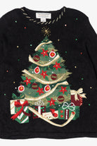 Vintage Black Tiara International Presents Under Tree Ugly Christmas Pullover (2000s)