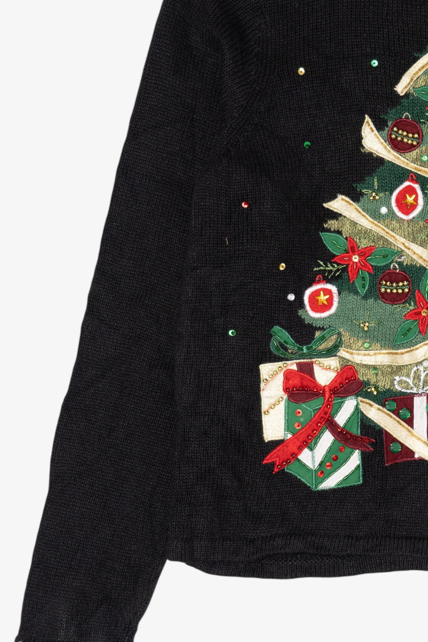 Vintage Black Tiara International Presents Under Tree Ugly Christmas Pullover (2000s)