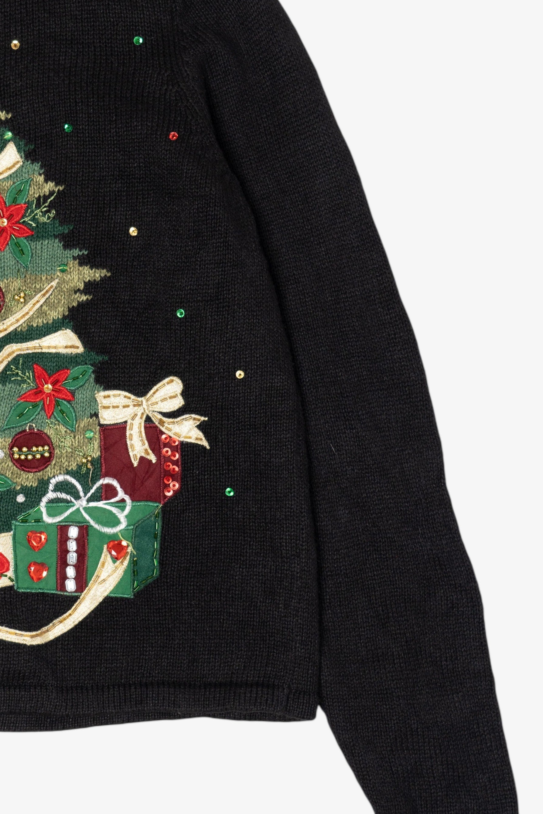 Vintage Black Tiara International Presents Under Tree Ugly Christmas Pullover (2000s)