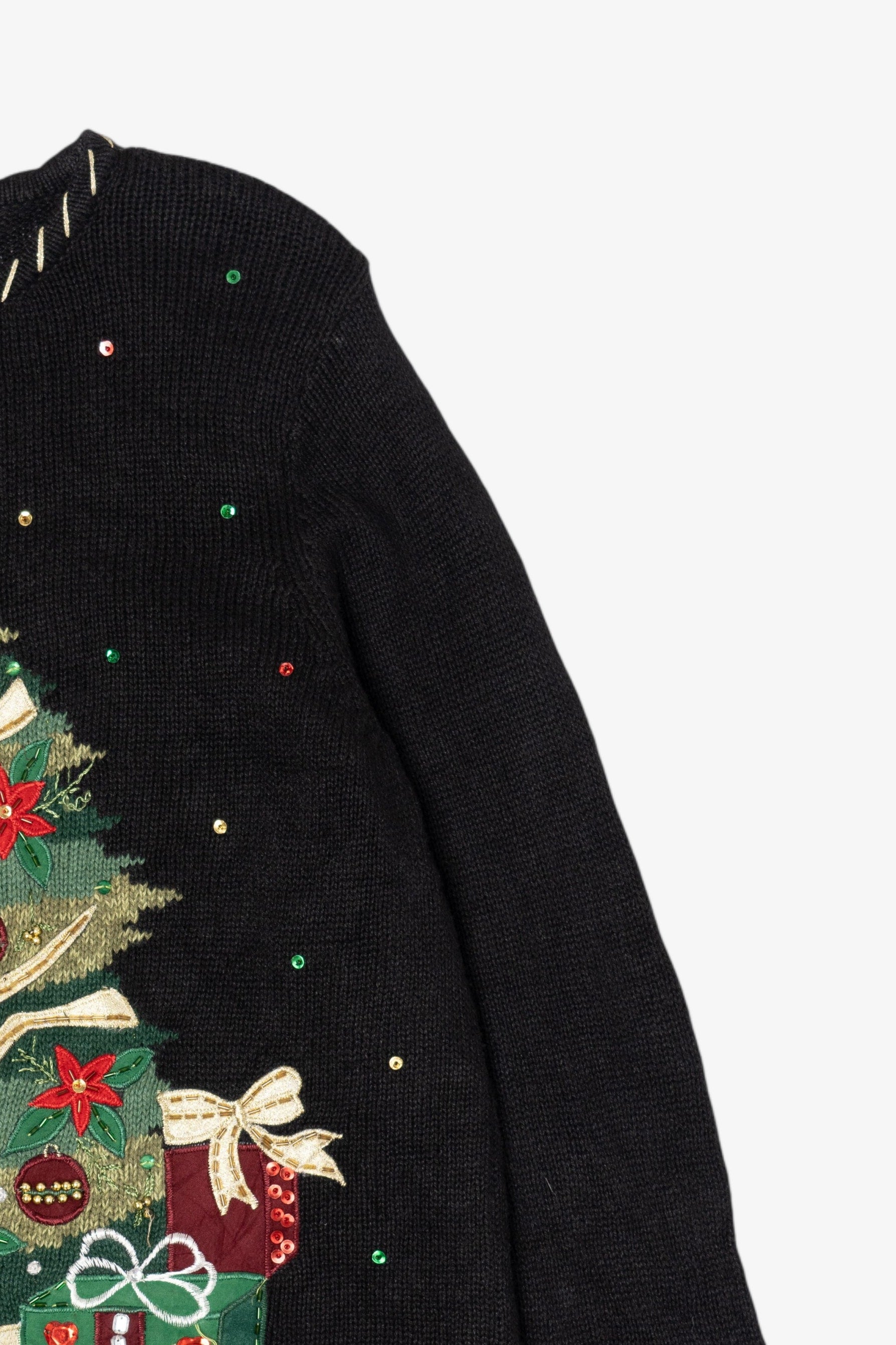 Vintage Black Tiara International Presents Under Tree Ugly Christmas Pullover (2000s)