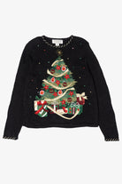Vintage Black Tiara International Presents Under Tree Ugly Christmas Pullover (2000s)