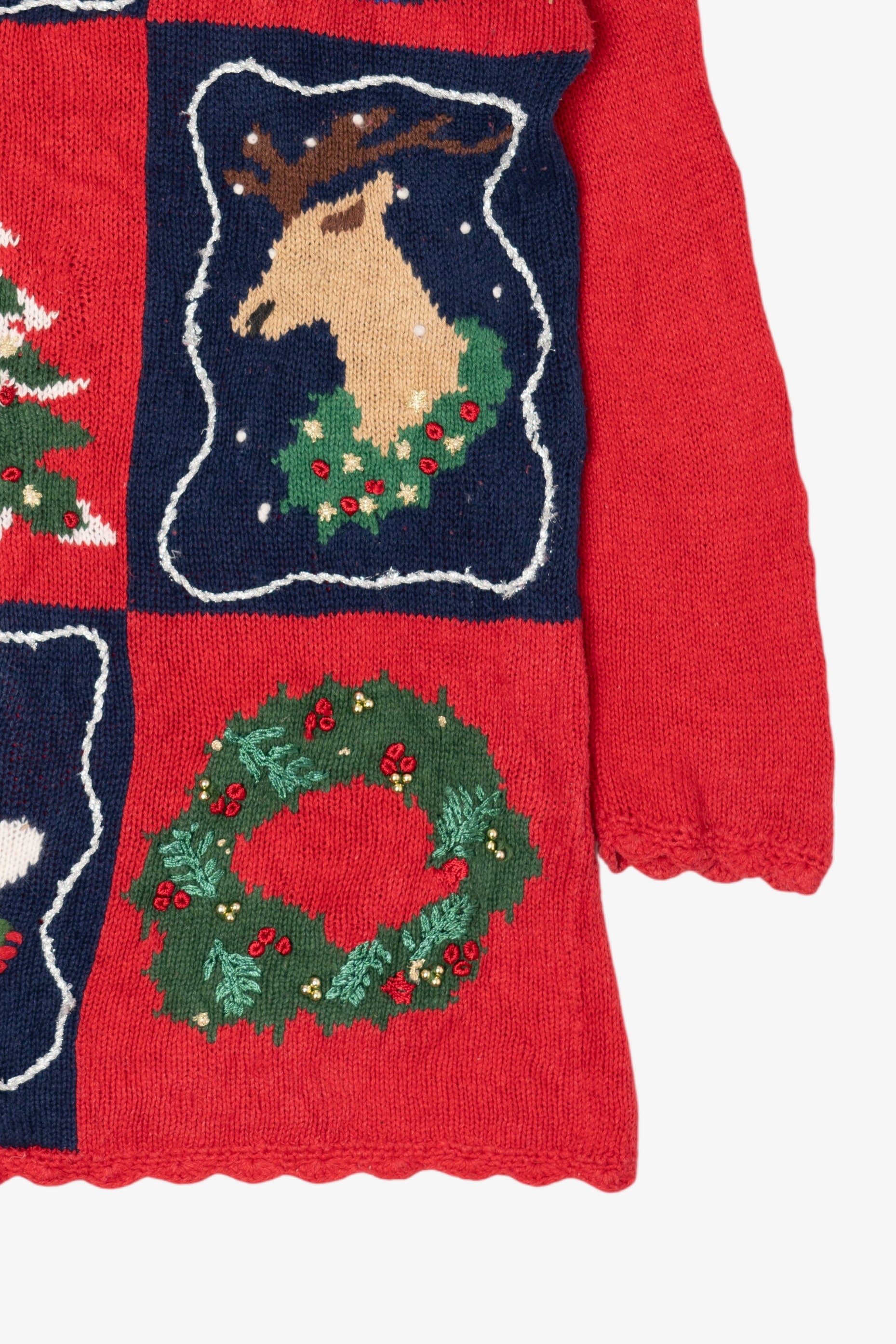 Vintage Red Carly St. Claire Ugly Christmas Pullover (1990s)