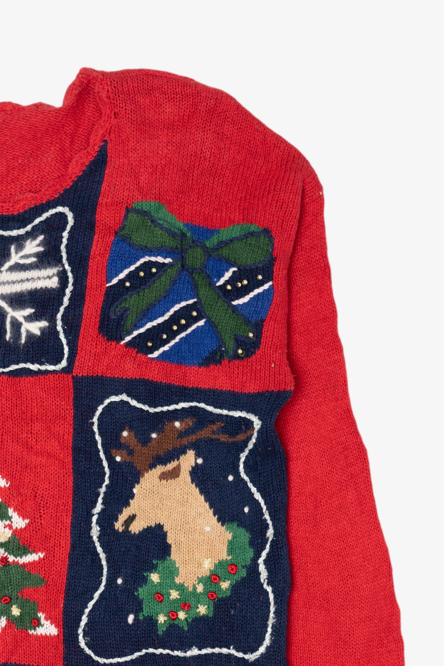 Vintage Red Carly St. Claire Ugly Christmas Pullover (1990s)