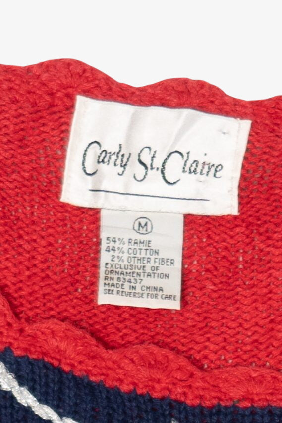 Vintage Red Carly St. Claire Ugly Christmas Pullover (1990s)