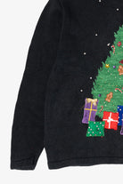Vintage Black Bobbie Brooks Presents Under Tree Ugly Christmas Pullover (1990s)