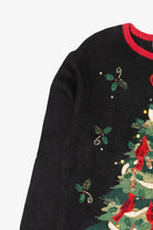 Vintage Black Heirloom Collectible Cardinals In Tree Ugly Christmas Pullover (2000s)