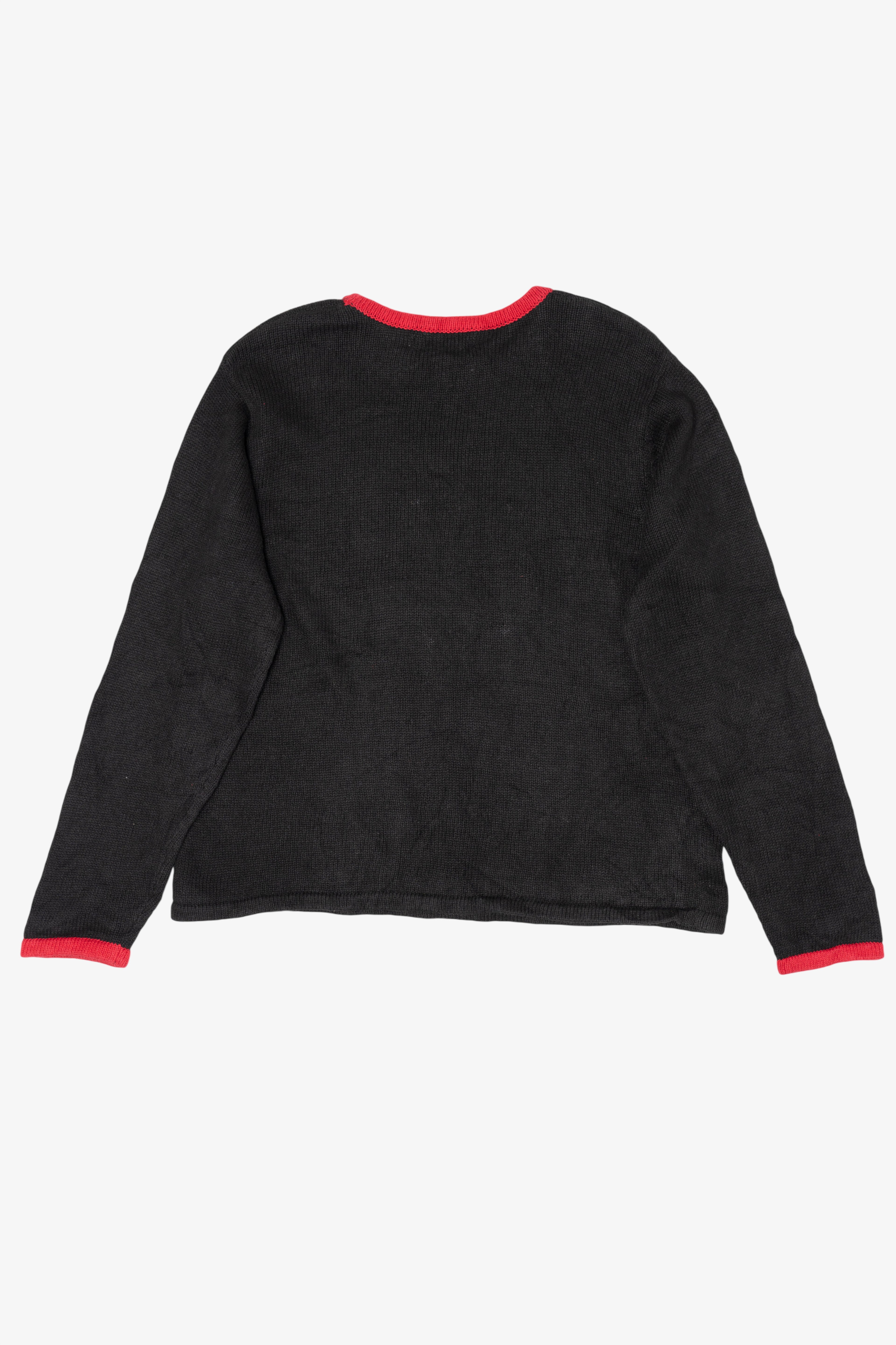 Vintage Black Heirloom Collectible Cardinals In Tree Ugly Christmas Pullover (2000s)