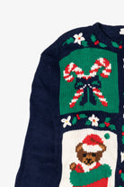 Vintage Navy Blue Karen Scott Ugly Christmas Pullover (1990s)