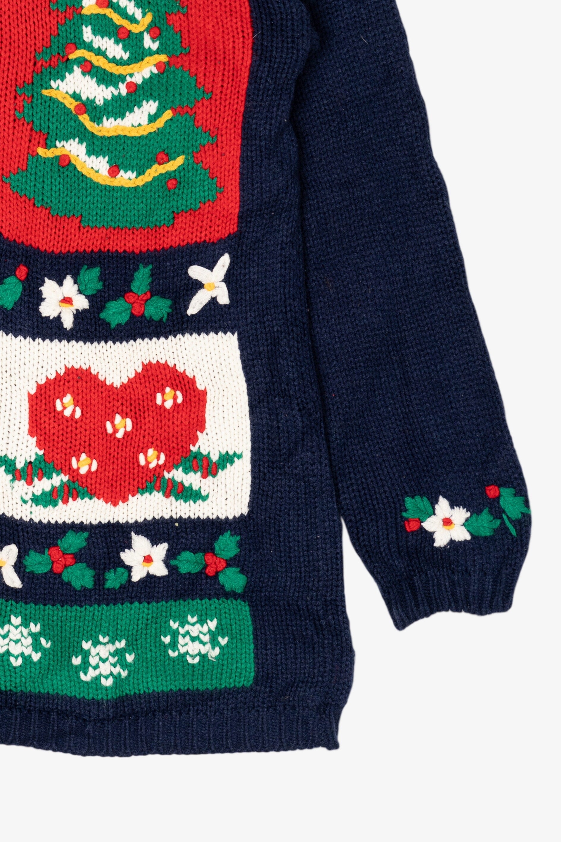 Vintage Navy Blue Karen Scott Ugly Christmas Pullover (1990s)