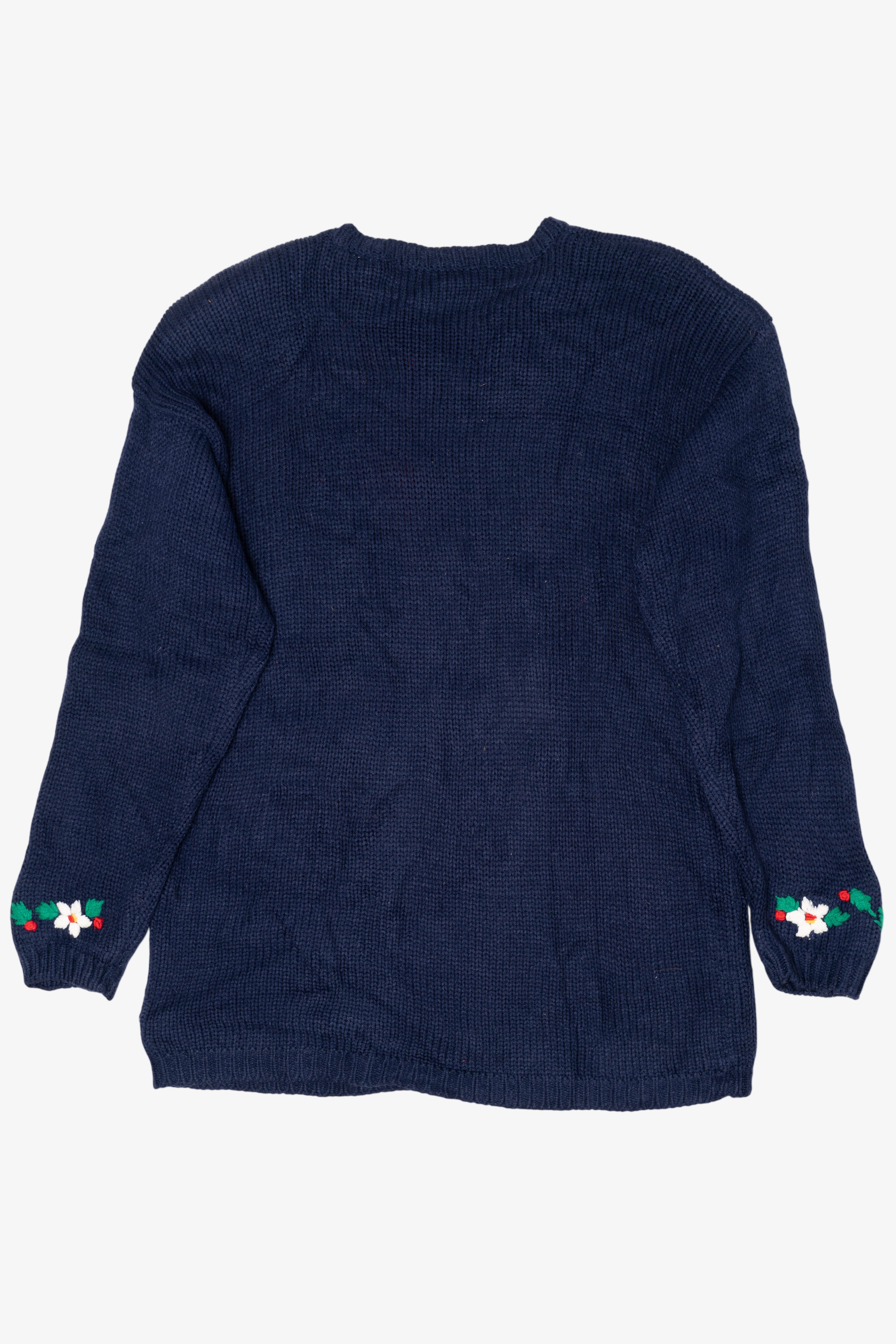 Vintage Navy Blue Karen Scott Ugly Christmas Pullover (1990s)