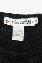 Vintage Black Paris Smith Cat In Front Of Door Ugly Christmas Pullover (1990s)