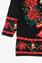 Vintage Black Nutcracker Wreaths Ugly Christmas Pullover (1980s)