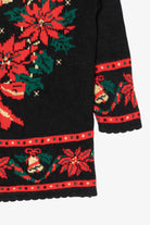 Vintage Black Nutcracker Wreaths Ugly Christmas Pullover (1980s)