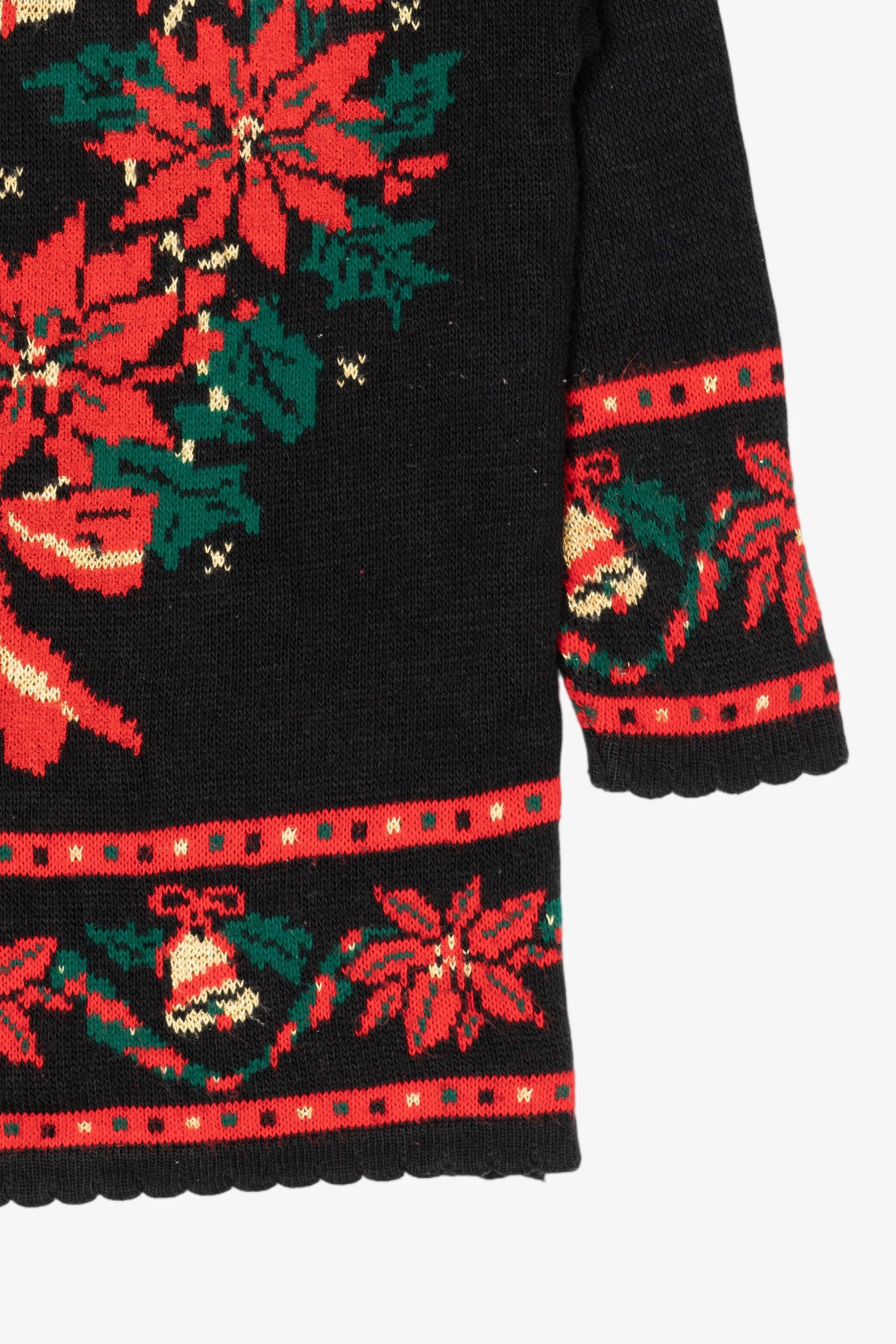 Vintage Black Nutcracker Wreaths Ugly Christmas Pullover (1980s)