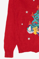 Vintage Red Work in Progress Toys Under Tree Ugly Christmas Pullover (2000s)