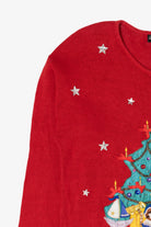 Vintage Red Work in Progress Toys Under Tree Ugly Christmas Pullover (2000s)
