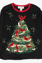 Vintage Black Tiara International Cardinals In Tree Ugly Christmas Pullover (2000s)