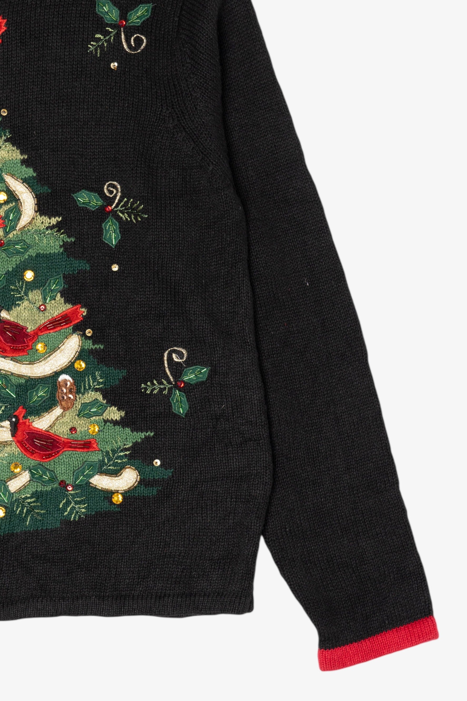 Vintage Black Tiara International Cardinals In Tree Ugly Christmas Pullover (2000s)