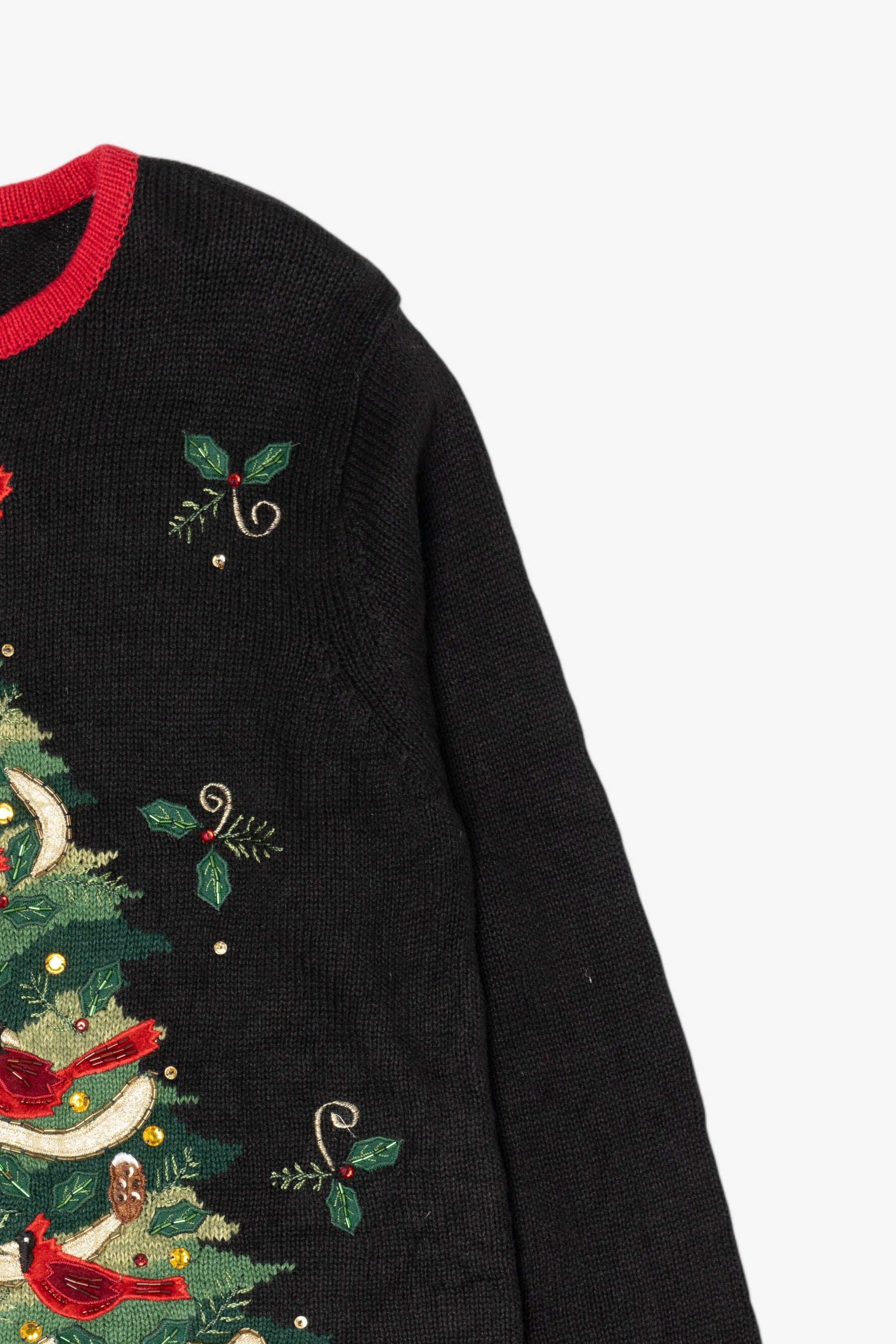 Vintage Black Tiara International Cardinals In Tree Ugly Christmas Pullover (2000s)