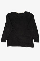 Vintage Black Carol Rose Tree Ugly Christmas Pullover (1990s)
