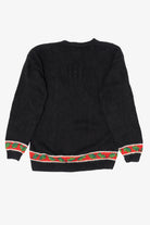 Vintage Black Unknown Santa Placing Presents Ugly Christmas Pullover (1990s)