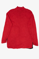 Vintage Red Victoria Jones Christmas Morning Scene Ugly Christmas Pullover (1990s)