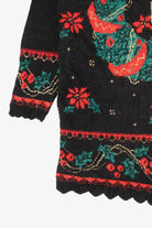 Vintage Black Nutcracker Wreaths Ugly Christmas Pullover (1980s)