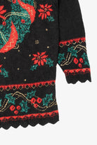 Vintage Black Nutcracker Wreaths Ugly Christmas Pullover (1980s)