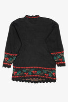 Vintage Black Nutcracker Wreaths Ugly Christmas Pullover (1980s)