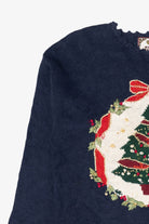 Vintage Navy Blue Tiara International Tree Ugly Christmas Pullover (1990s)