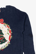 Vintage Navy Blue Tiara International Tree Ugly Christmas Pullover (1990s)