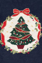 Vintage Navy Blue Tiara International Tree Ugly Christmas Pullover (1990s)