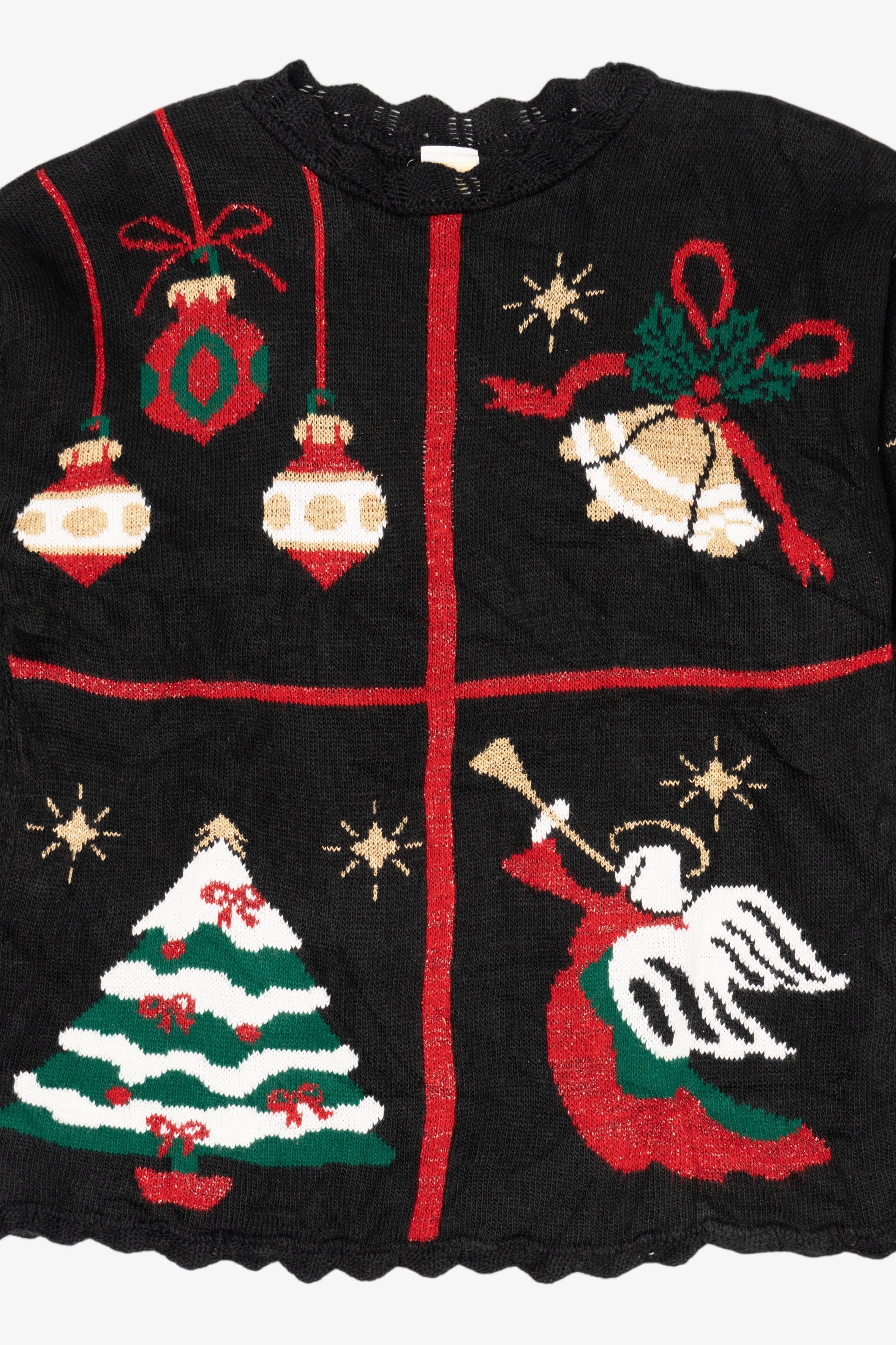 Vintage Black Holiday Time Ugly Christmas Pullover (1980s)