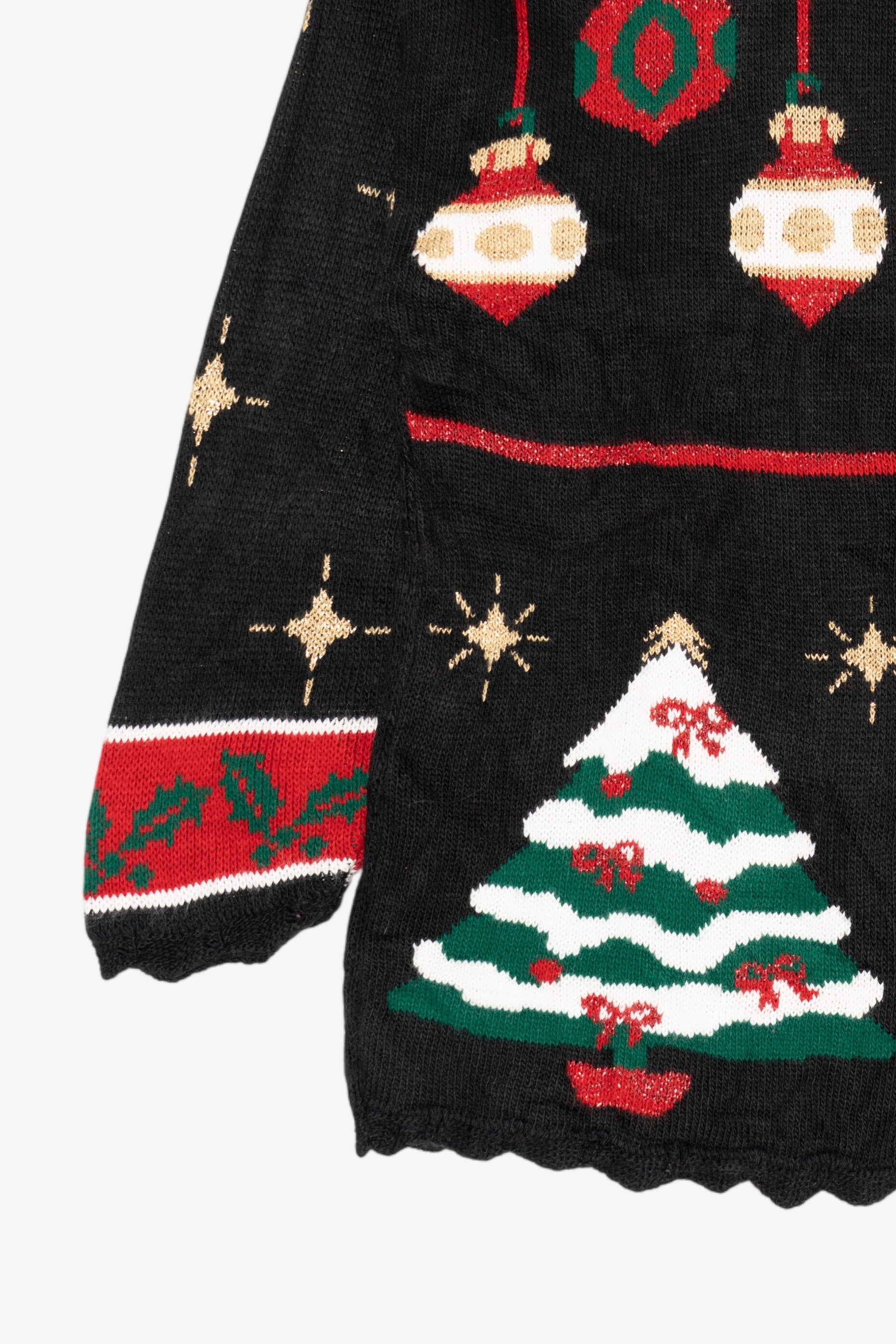 Vintage Black Holiday Time Ugly Christmas Pullover (1980s)