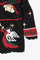 Vintage Black Holiday Time Ugly Christmas Pullover (1980s)